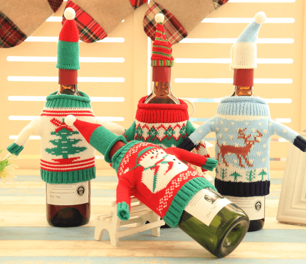 Knitted Christmas Bottle Set - Mubimart