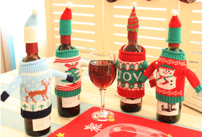 Knitted Christmas Bottle Set - Mubimart