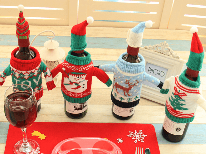 Knitted Christmas Bottle Set - Mubimart