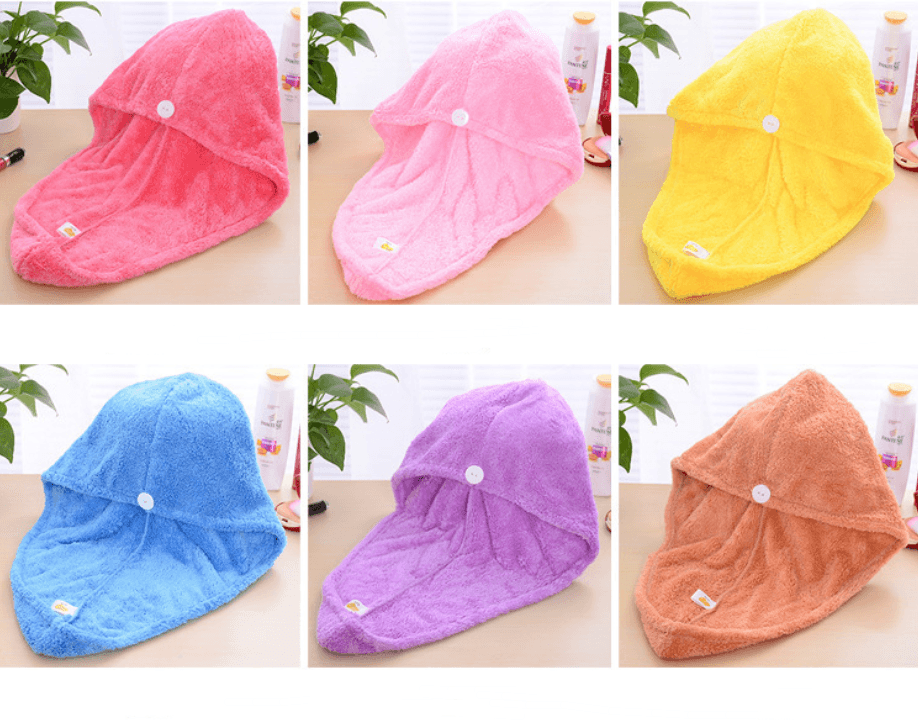 Korean version of coral fleece dry hair cap dry hair towel - Mubimart