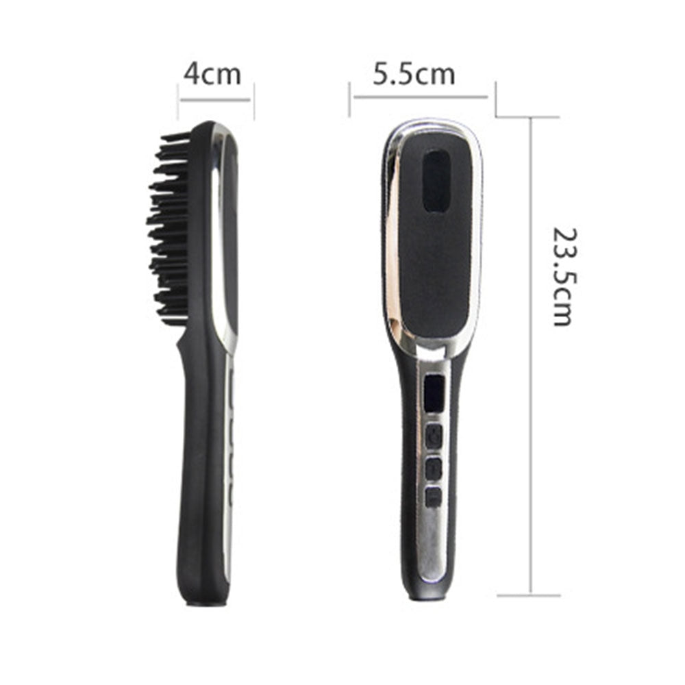 LCD Display Men's Beard Straightener Ion Straight Hair Brush - Mubimart -  