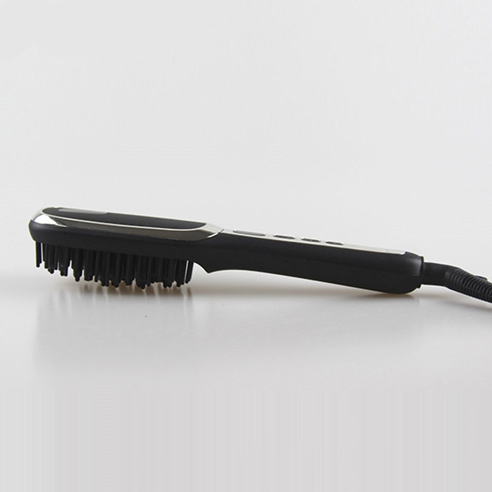 LCD Display Men's Beard Straightener Ion Straight Hair Brush - Mubimart - Beard Brush 