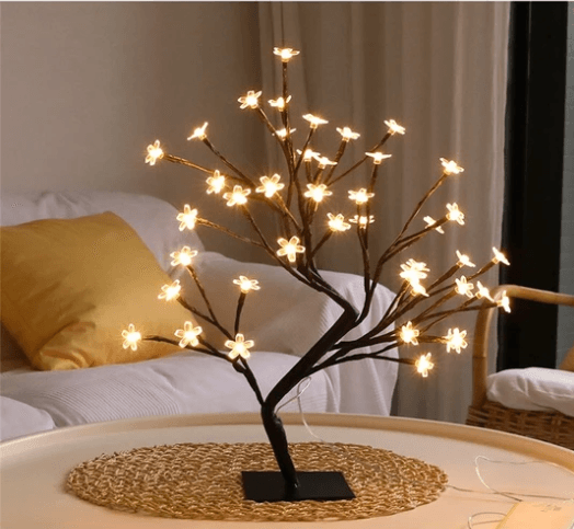 LED Cherry Blossom Lamp 36 Bulbs Christmas Vase Coffee Floral Lamp Tree Branch Lights Decorative Light Wedding Home Bar Decor - Mubimart