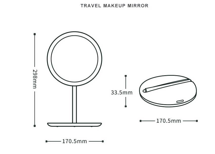 LED Folding Mirror Make-up mirror - Mubimart -  