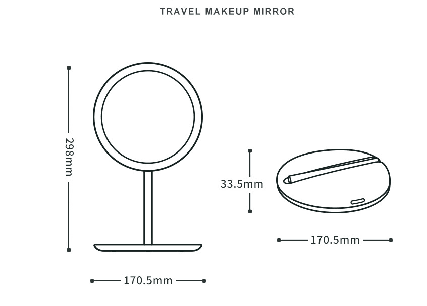 LED Folding Mirror Make-up mirror - Mubimart
