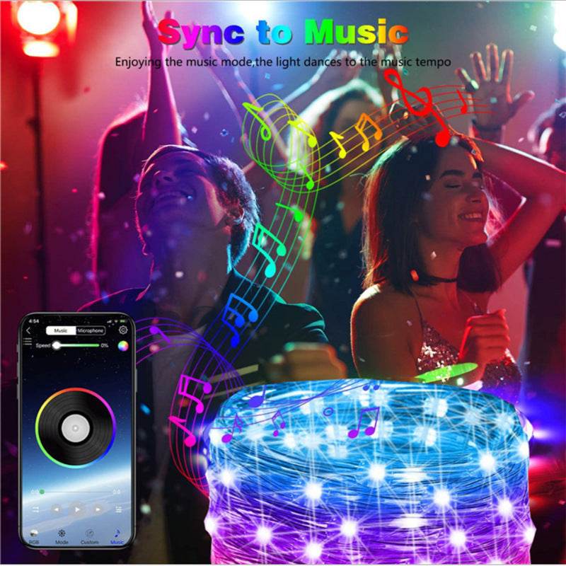 LED Light String 40-key Infrared Wireless Remote And Bluetooth Smart APP Control - Mubimart