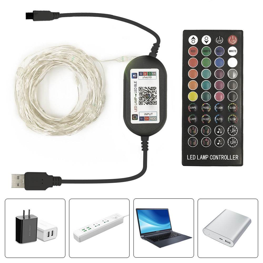 LED Light String 40-key Infrared Wireless Remote And Bluetooth Smart APP Control - Mubimart