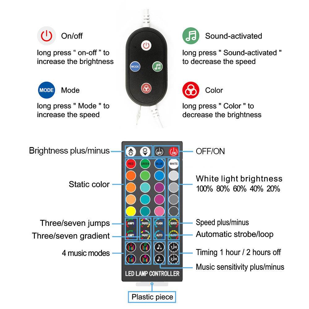 LED Light String 40-key Infrared Wireless Remote And Bluetooth Smart APP Control - Mubimart