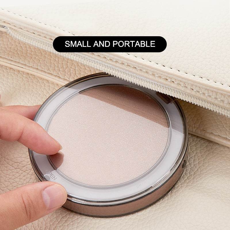 LED Lighted Mini Makeup Mirror 3X Magnifying Compact Travel Portable Sensing Lighting Makeup Mirror SK88 - Mubimart