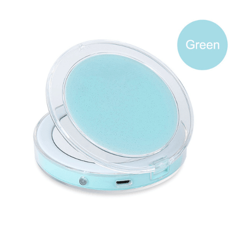 LED Lighted Mini Makeup Mirror 3X Magnifying Compact Travel Portable Sensing Lighting Makeup Mirror SK88 - Mubimart