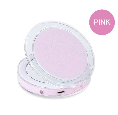 LED Lighted Mini Makeup Mirror 3X Magnifying Compact Travel Portable Sensing Lighting Makeup Mirror SK88 - Mubimart -  