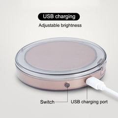 LED Lighted Mini Makeup Mirror 3X Magnifying Compact Travel Portable Sensing Lighting Makeup Mirror SK88 - Mubimart -  