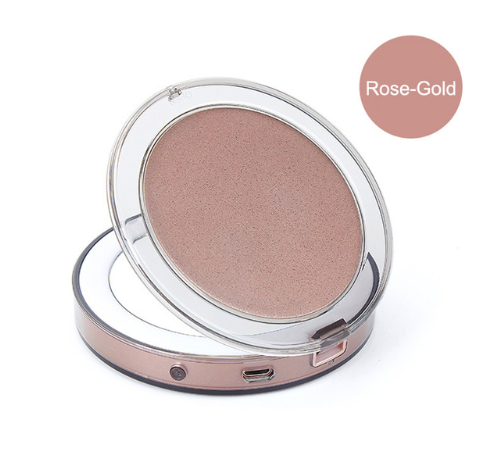 LED Lighted Mini Makeup Mirror 3X Magnifying Compact Travel Portable Sensing Lighting Makeup Mirror SK88 - Mubimart -  