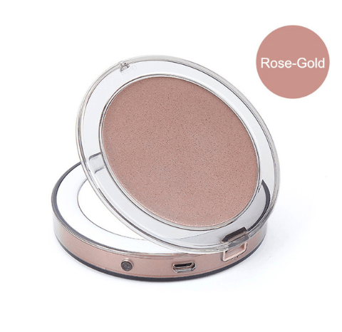 LED Lighted Mini Makeup Mirror 3X Magnifying Compact Travel Portable Sensing Lighting Makeup Mirror SK88 - Mubimart