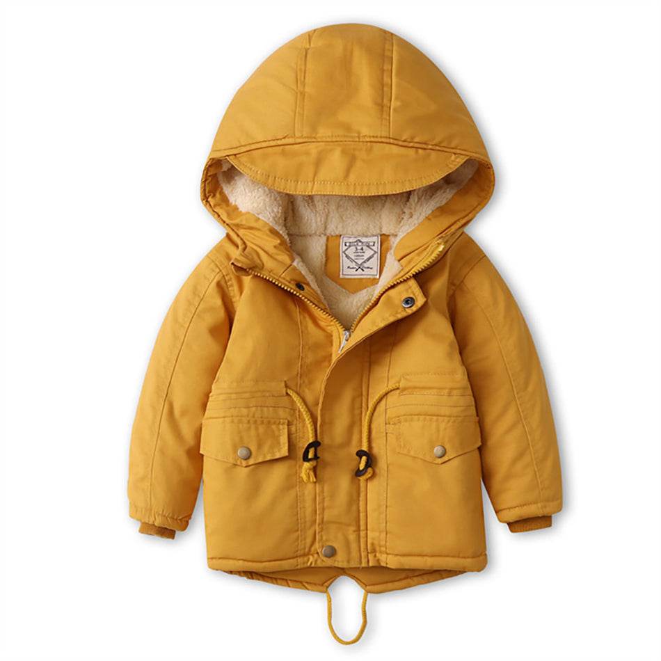 LM 6035 Europe And American Wind Boy's Coat And Cashmere Boy's Windcoat For Autumn And Winter Children's Clothes - Mubimart