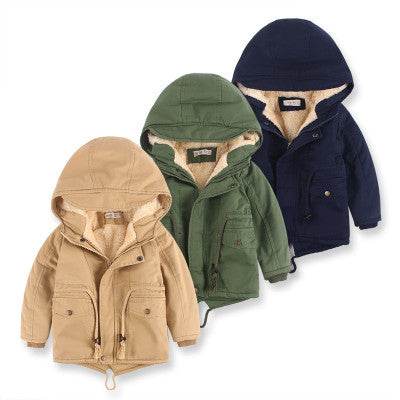 LM 6035 Europe And American Wind Boy's Coat And Cashmere Boy's Windcoat For Autumn And Winter Children's Clothes - Mubimart