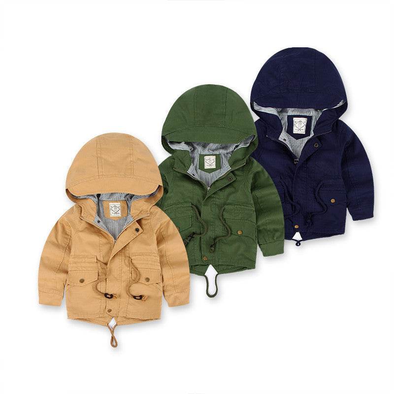 LM 6035 Europe And American Wind Boy's Coat And Cashmere Boy's Windcoat For Autumn And Winter Children's Clothes - Mubimart
