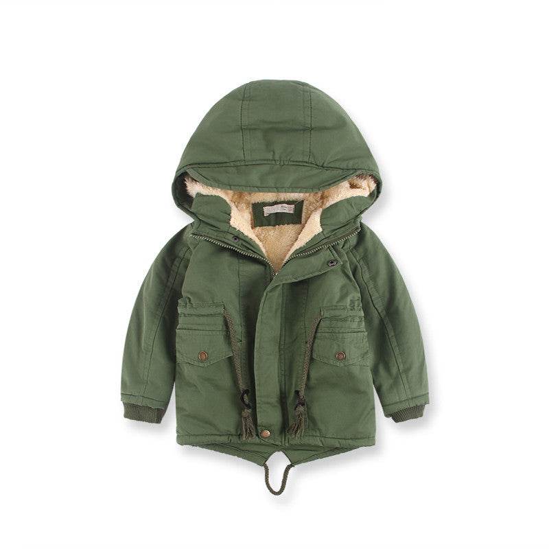 LM 6035 Europe And American Wind Boy's Coat And Cashmere Boy's Windcoat For Autumn And Winter Children's Clothes - Mubimart