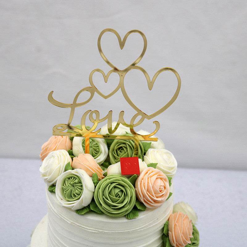 LOVE Wedding Party Acrylic Cake Insert - Mubimart