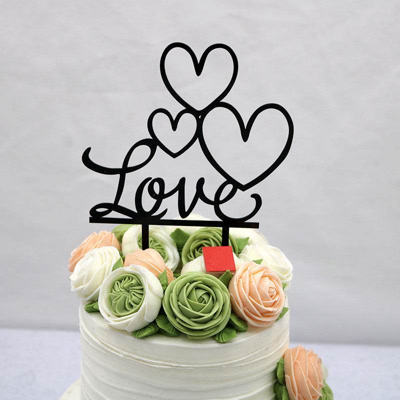 LOVE Wedding Party Acrylic Cake Insert - Mubimart