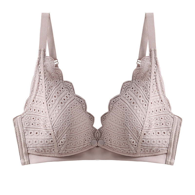 Lace Maternity Underwear Gathering Seamless Hands-Free Nursing Bra - Mubimart -  