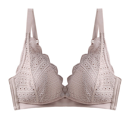 Lace Maternity Underwear Gathering Seamless Hands-Free Nursing Bra - Mubimart -  