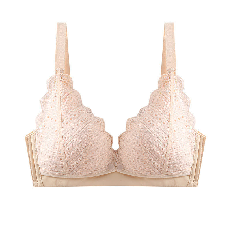 Lace Maternity Underwear Gathering Seamless Hands-Free Nursing Bra - Mubimart -  