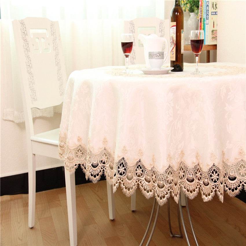 Lace round tablecloth - Mubimart
