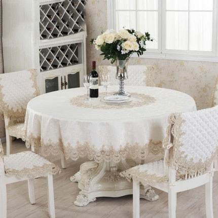 Lace round tablecloth - Mubimart