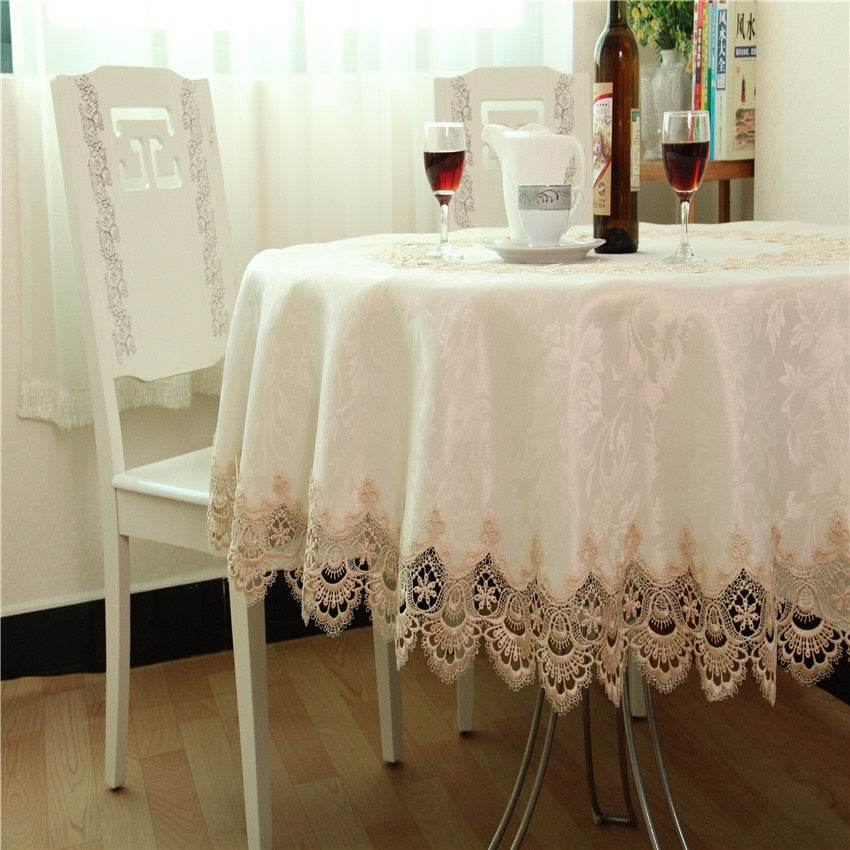 Lace round tablecloth - Mubimart