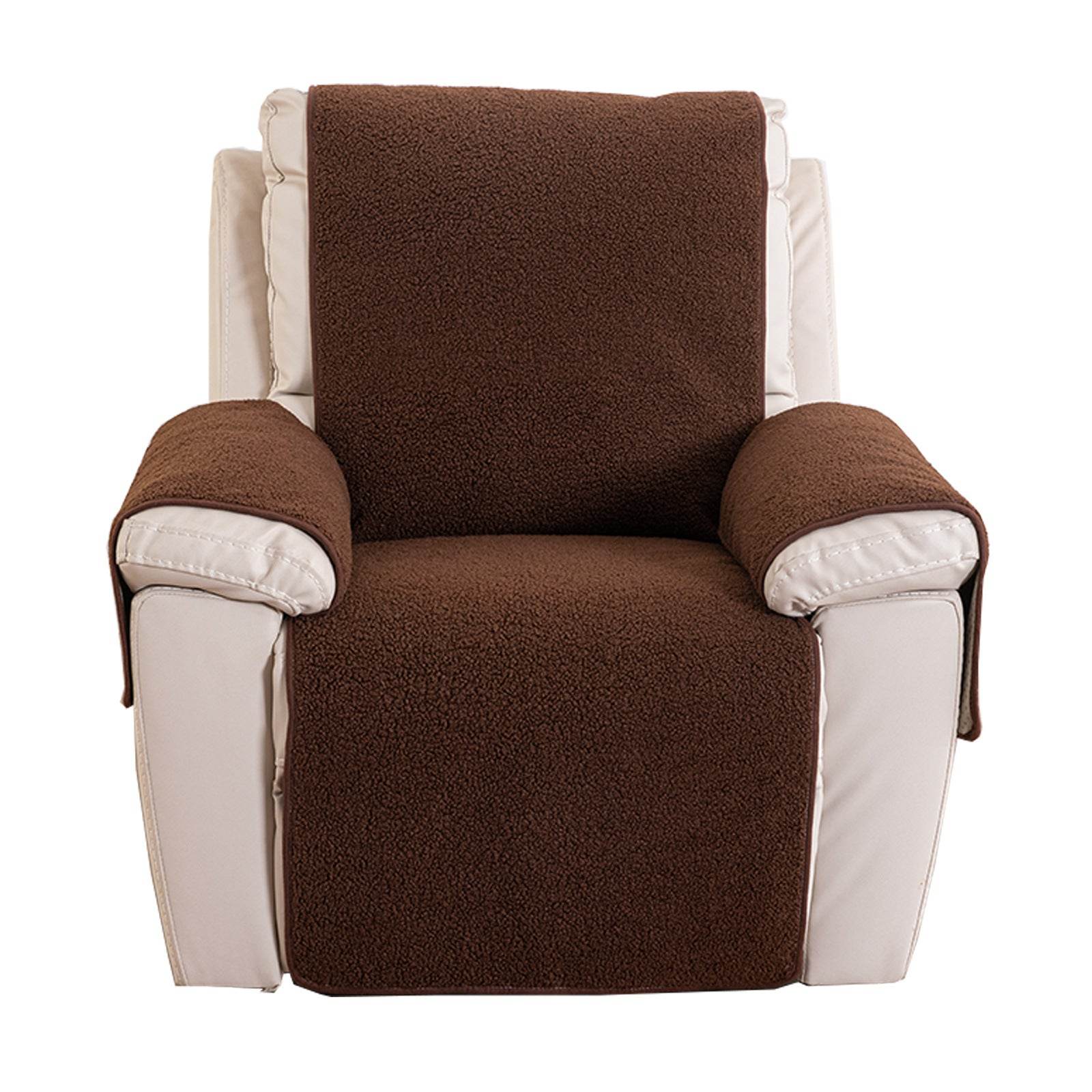Lambswool Sofa Recliner Cover Non-slip Armrest Pad - Mubimart
