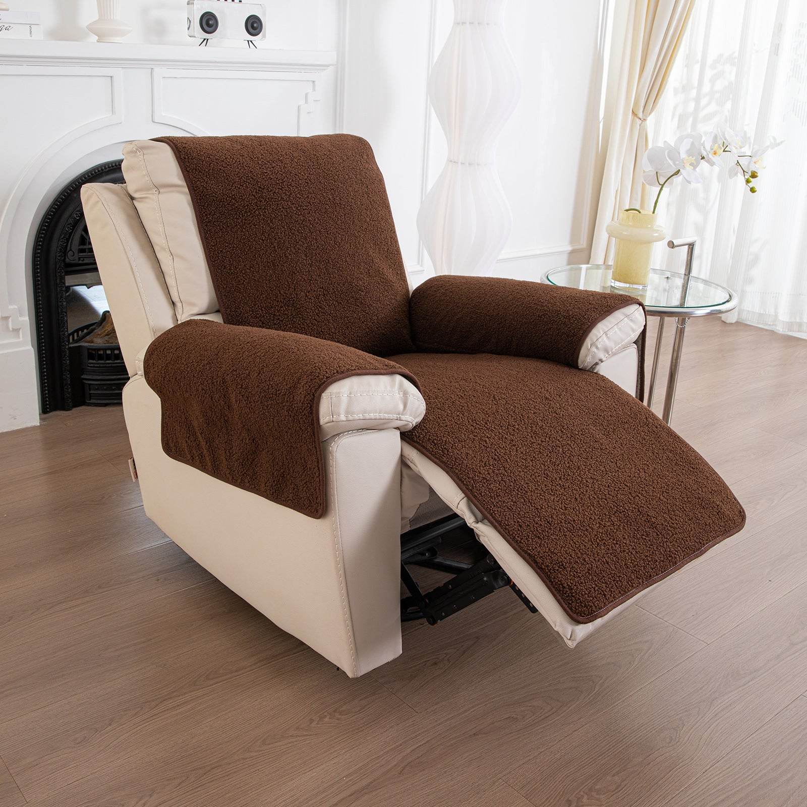 Lambswool Sofa Recliner Cover Non-slip Armrest Pad - Mubimart