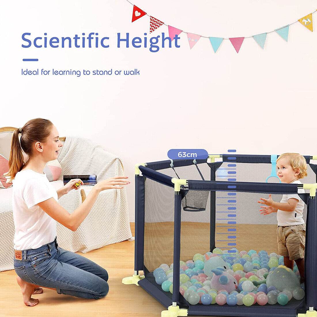 Large Baby Playpen Kids Toddlers Infant Activity Center Saftety Play Fence Yard - Mubimart
