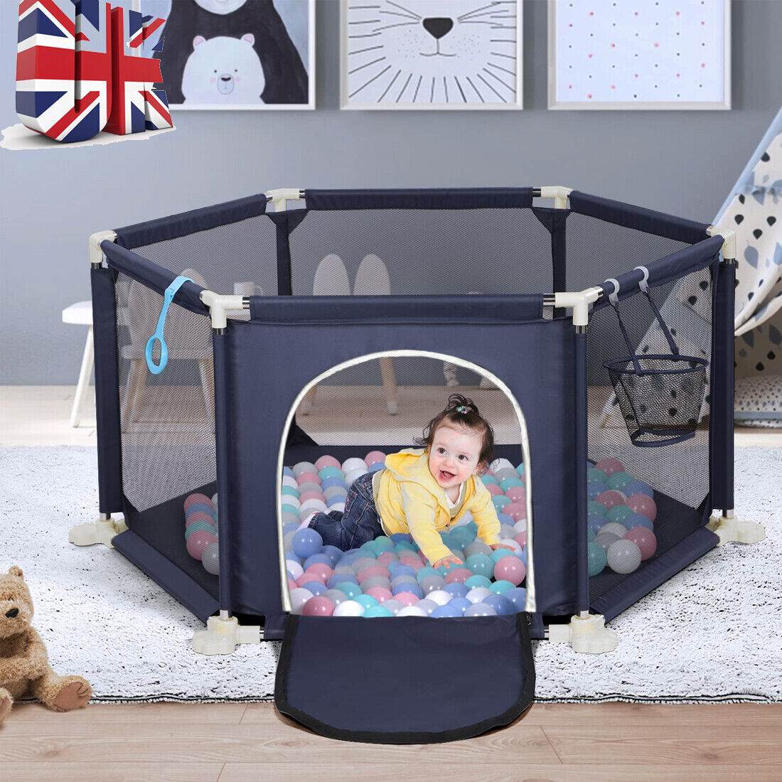 Large Baby Playpen Kids Toddlers Infant Activity Center Saftety Play Fence Yard - Mubimart