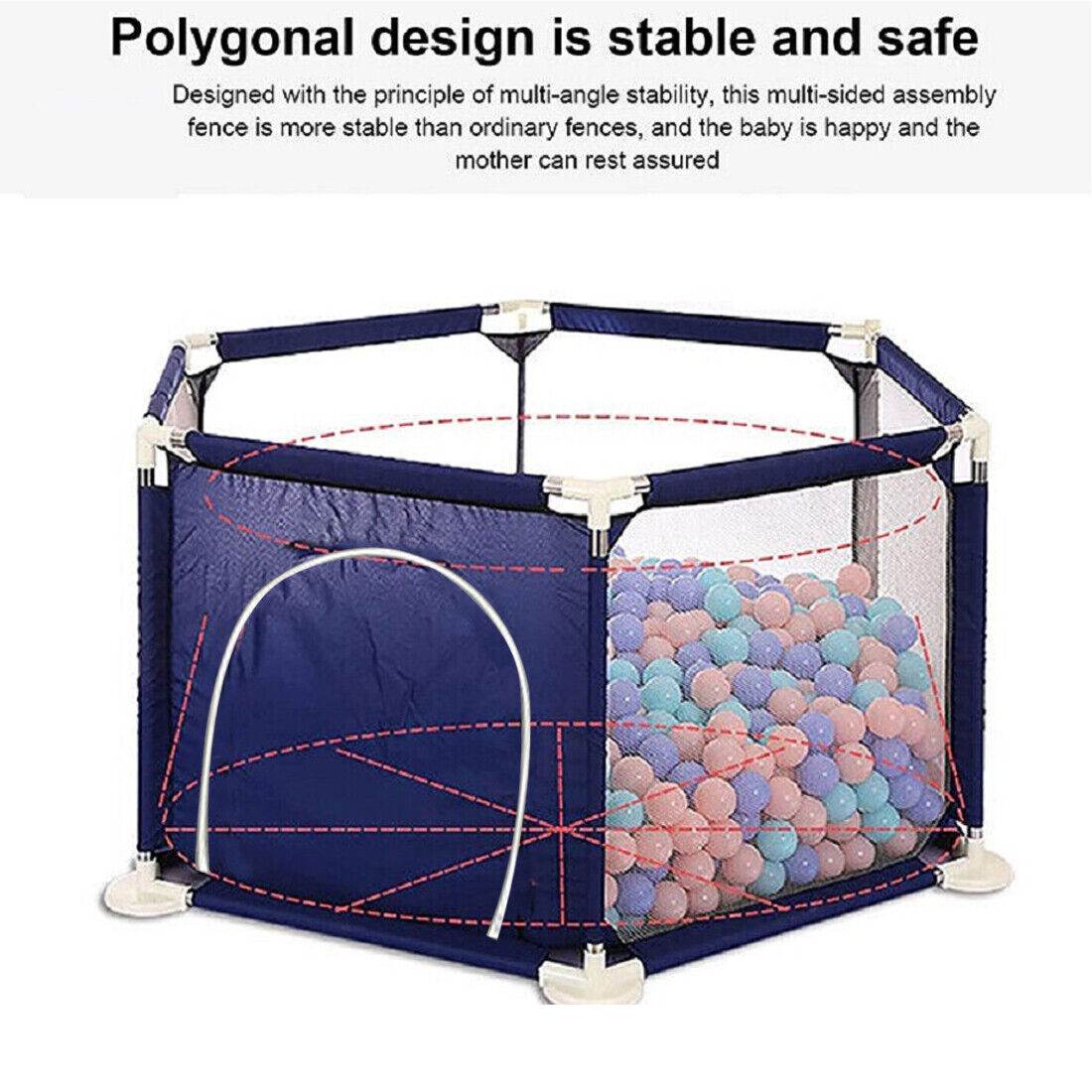 Large Baby Playpen Kids Toddlers Infant Activity Center Saftety Play Fence Yard - Mubimart