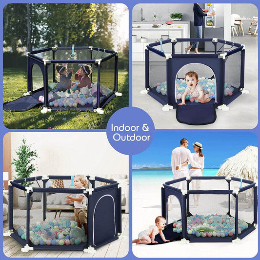 Large Baby Playpen Kids Toddlers Infant Activity Center Saftety Play Fence Yard - Mubimart