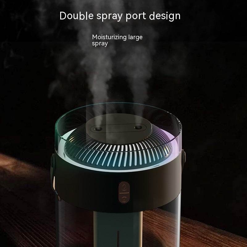 Large Capacity Double Spray Humidifier 2.6L Ambience Light Commercial Portable Water Replacement - Mubimart