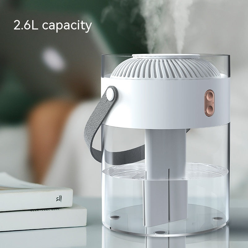 Large Capacity Double Spray Humidifier 2.6L Ambience Light Commercial Portable Water Replacement - Mubimart -  