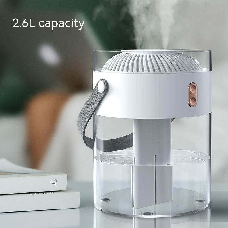 Large Capacity Double Spray Humidifier 2.6L Ambience Light Commercial Portable Water Replacement - Mubimart