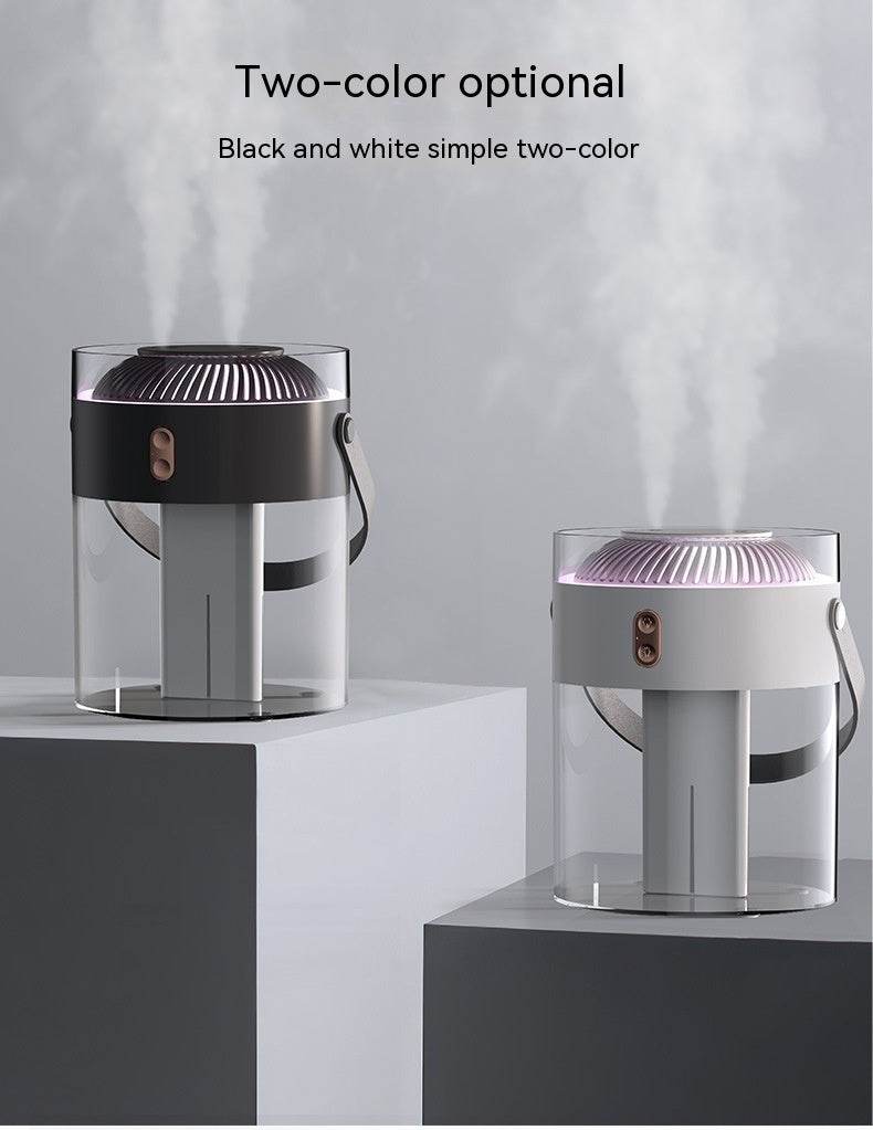 Large Capacity Double Spray Humidifier 2.6L Ambience Light Commercial Portable Water Replacement - Mubimart