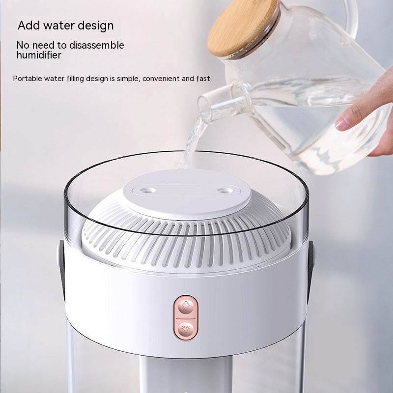 Large Capacity Double Spray Humidifier 2.6L Ambience Light Commercial Portable Water Replacement - Mubimart