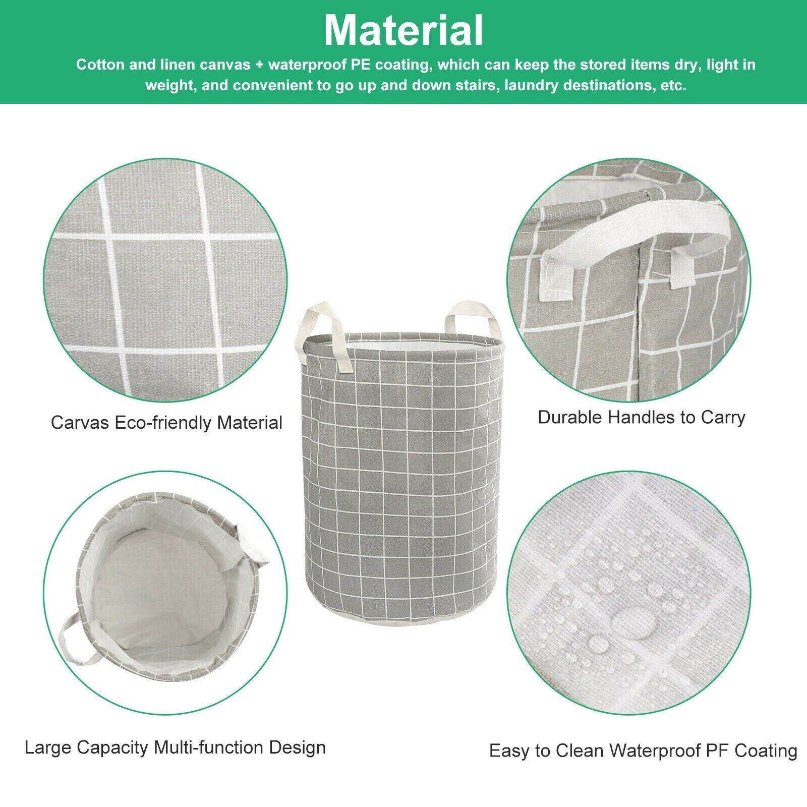 Large Foldable Storage Laundry Hamper Clothes Basket Washing Bag Bin Organizer - Mubimart