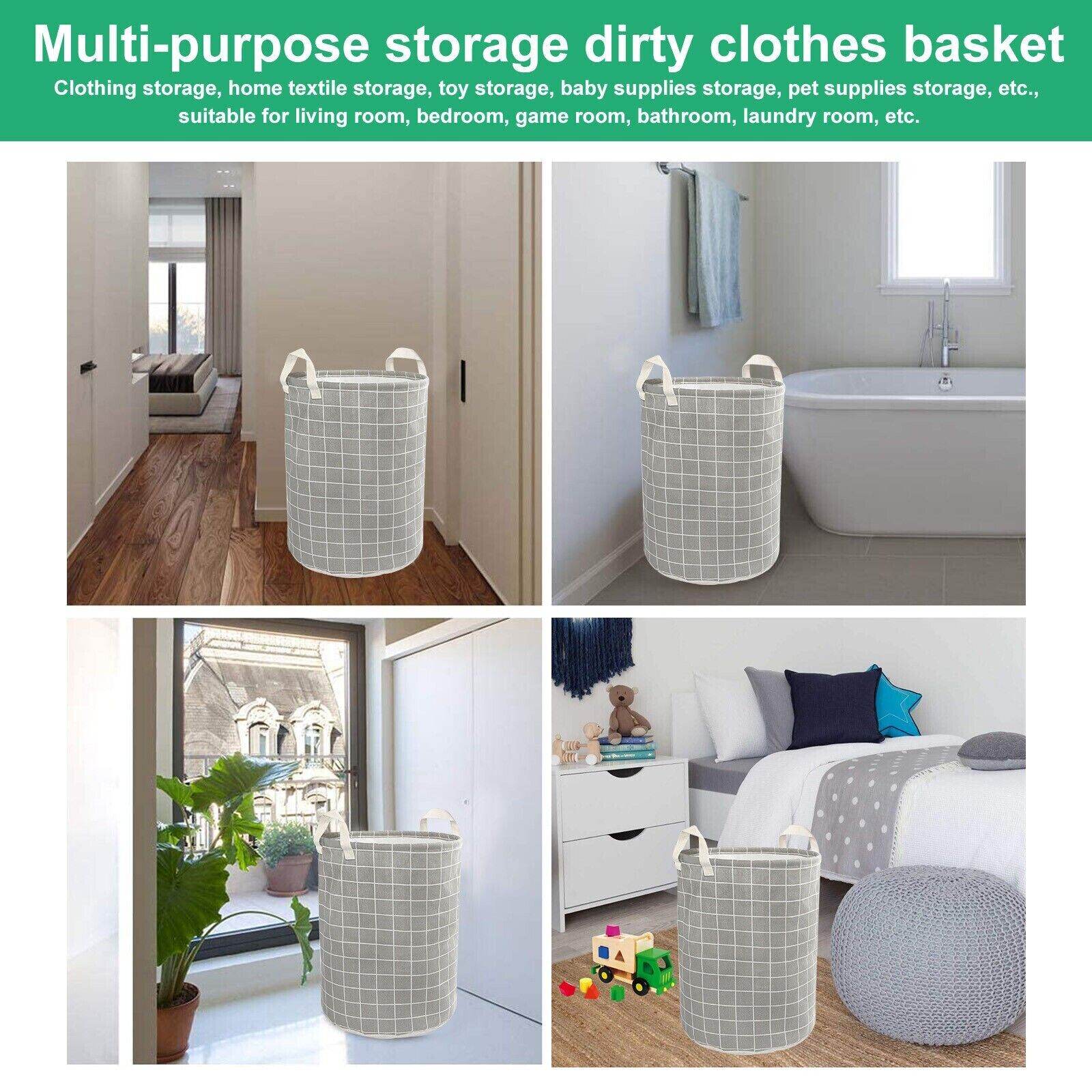 Large Foldable Storage Laundry Hamper Clothes Basket Washing Bag Bin Organizer - Mubimart