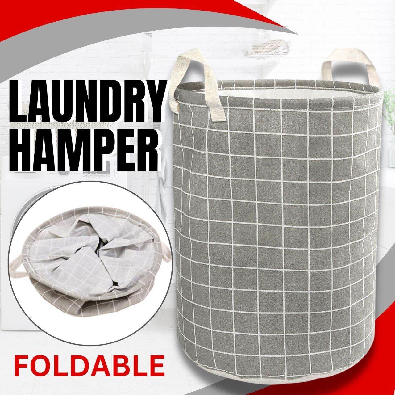 Large Foldable Storage Laundry Hamper Clothes Basket Washing Bag Bin Organizer - Mubimart