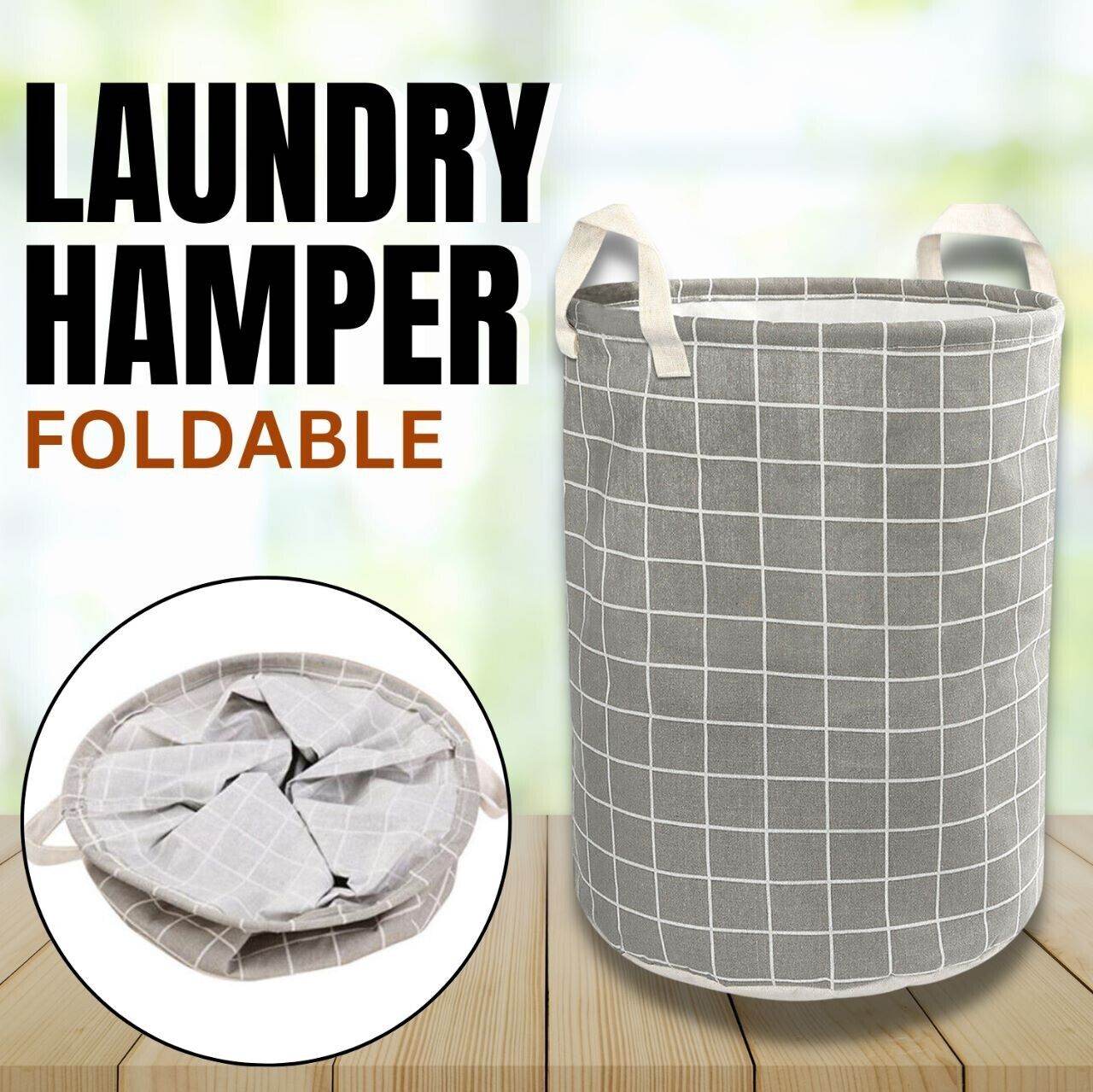 Large Foldable Storage Laundry Hamper Clothes Basket Washing Bag Bin Organizer - Mubimart