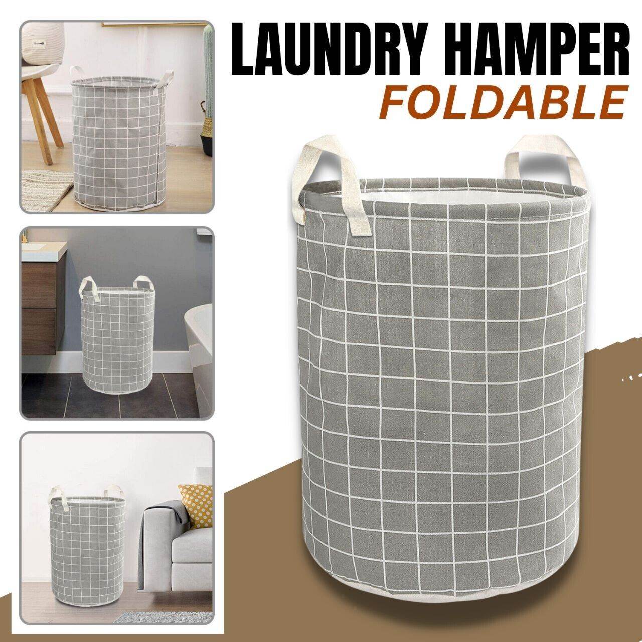 Large Foldable Storage Laundry Hamper Clothes Basket Washing Bag Bin Organizer - Mubimart