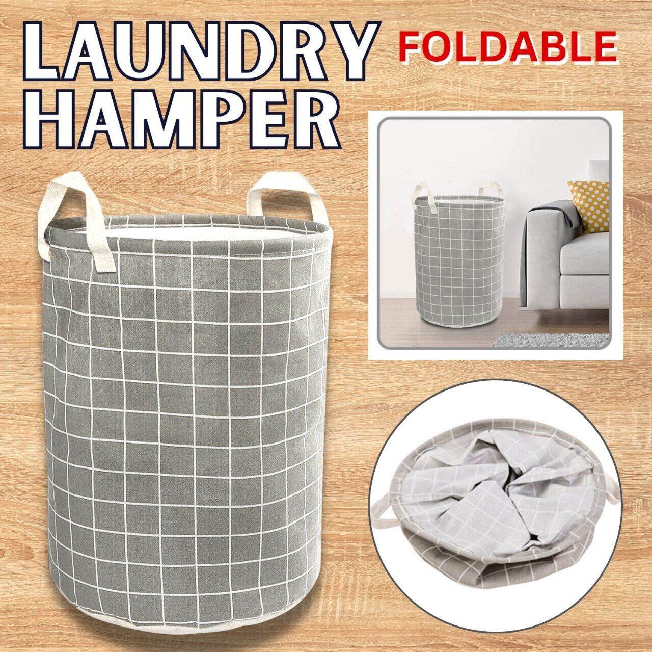 Large Foldable Storage Laundry Hamper Clothes Basket Washing Bag Bin Organizer - Mubimart