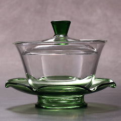 Large Glass Transparent Lidded Bowl Tea Set - Mubimart -  