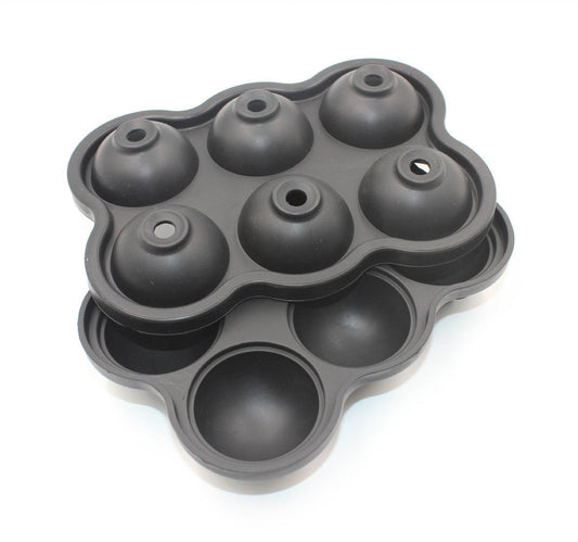 Large Ice Cube Maker Silicone Mold 6 Cell Big Sphere Ice Ball Tray Whiskey Wine Cocktail Party Bar Accessories - Mubimart