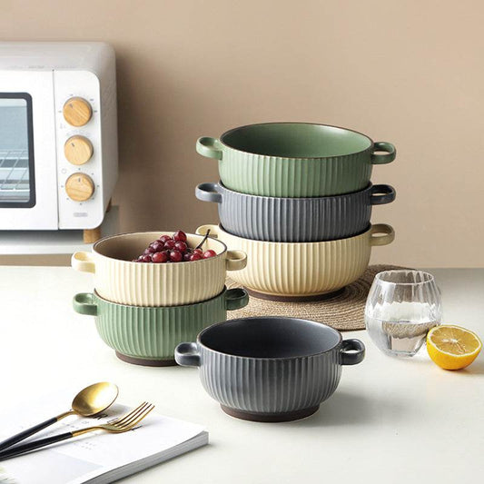 Large Soup Bowl Household Binaural Soup Bowl Noodle Bowl - Mubimart
